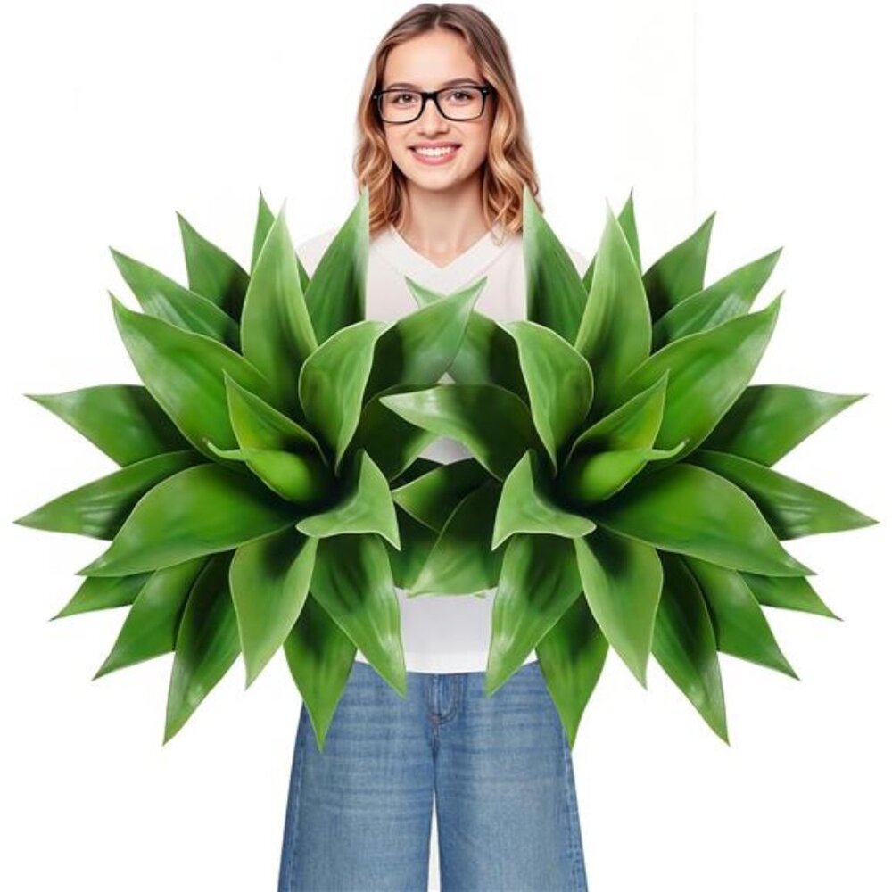 Artificial Agave Plant Set, 28 Inch, Faux Aesthetic Plants for Home